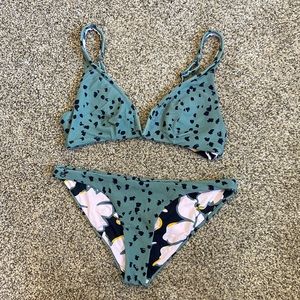 Maaji Teal Green Black Spot Reversible Bikini